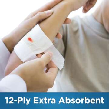 Amazon Basic Care Gauze Pads, 4x4 inches Sterile Medical Wound Dressing Sponges for Cleaning, Covering, & Cushioning Cuts & Minor Injuries, 50 Count (Pack of 1), (Previously All Health)