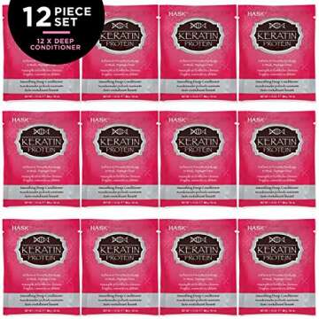 HASK Keratin Smoothing Deep Conditioner Treatments for all hair types, color safe, gluten-free, sulf...