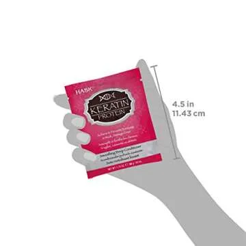 HASK Keratin Smoothing Deep Conditioner Treatments for all hair types, color safe, gluten-free, sulfate-free, paraben-free - Pack of 12