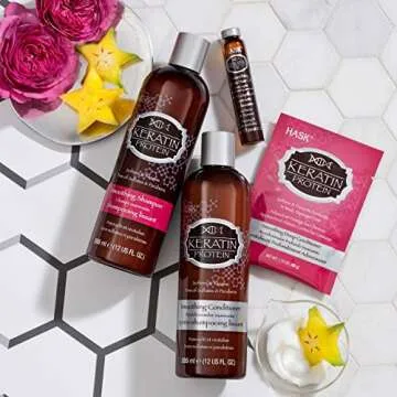 HASK Keratin Smoothing Deep Conditioner Treatments for all hair types, color safe, gluten-free, sulfate-free, paraben-free - Pack of 12