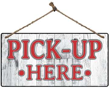 ATX CUSTOM SIGNS - Order Here and Pick Up Here Signs 2 Pack Red and White