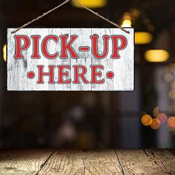 ATX CUSTOM SIGNS - Order Here and Pick Up Here Signs 2 Pack Red and White