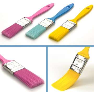 Great Andrew 12 PCS Small Paint Brushes1 Inch, Paint Brush for Painting Acrylic Oil Crafts DIY, Pain...