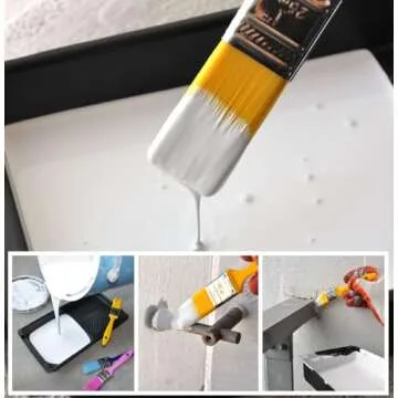 Great Andrew 12 PCS Small Paint Brushes1 Inch, Paint Brush for Painting Acrylic Oil Crafts DIY, Paint Brushes for Walls,Touch Up,Trim Painting Supplies