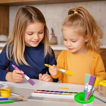 Great Andrew 12 PCS Small Paint Brushes1 Inch, Paint Brush for Painting Acrylic Oil Crafts DIY, Paint Brushes for Walls,Touch Up,Trim Painting Supplies