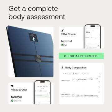 WITHINGS Body Comp - Scale for Body Weight and Complete Body Analysis, Wi-Fi & Bluetooth, Baby Digit...