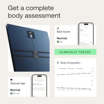 WITHINGS Body Comp - Scale for Body Weight and Complete Body Analysis, Wi-Fi & Bluetooth, Baby Digit...