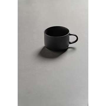 10 Strawberry Street Wazee Matte 4.75"/22 oz Oversized Mug, Set of 6, Black