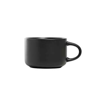 10 Strawberry Street Wazee Matte 4.75"/22 oz Oversized Mug, Set of 6, Black