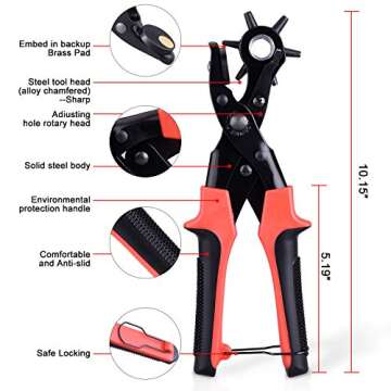 Ergonomic Leather Hole Punch for DIY and Crafting