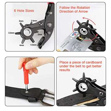 Ergonomic Leather Hole Punch for DIY and Crafting