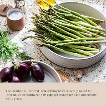 Monterey by Citrine Serving Bowl, Stoneware Serving Dish, Farmhouse Platter, Large