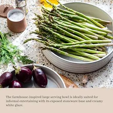 Monterey by Citrine Serving Bowl, Stoneware Serving Dish, Farmhouse Platter, Large