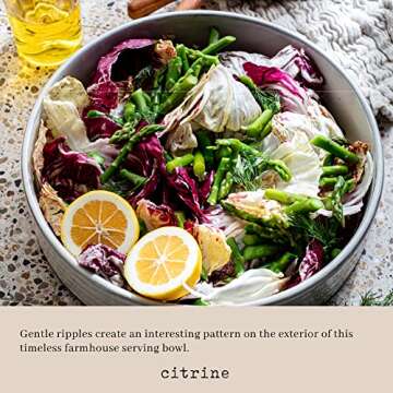 Monterey by Citrine Serving Bowl, Stoneware Serving Dish, Farmhouse Platter, Large