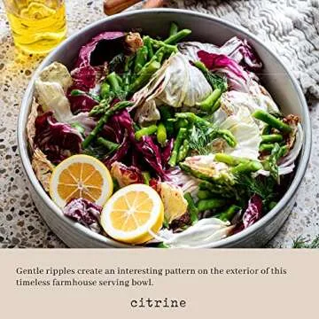 Monterey by Citrine Serving Bowl, Stoneware Serving Dish, Farmhouse Platter, Large