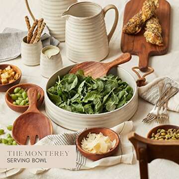 Monterey by Citrine Serving Bowl, Stoneware Serving Dish, Farmhouse Platter, Large