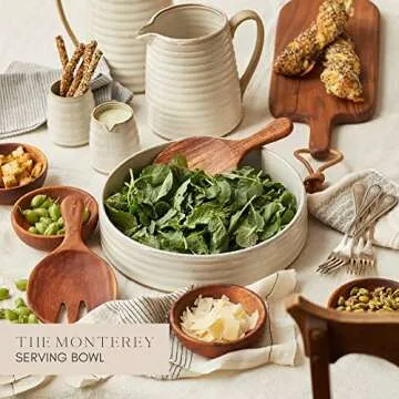 Monterey by Citrine Serving Bowl, Stoneware Serving Dish, Farmhouse Platter, Large