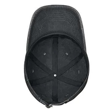 VunKo Dancing Skeletons Funny Black Vintage Distressed Adjustable Washed Denim Cotton Low Profile Mens Dad Trucker Hat Black Fitted Baseball Ball Cap for Men Unisex Headwear