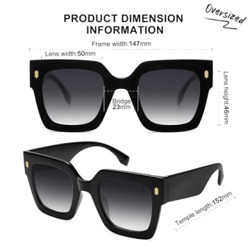SOJOS Retro Oversized Square Sunglasses for Women