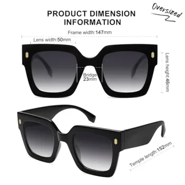 SOJOS Retro Oversized Square Sunglasses for Women