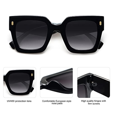 SOJOS Retro Oversized Square Sunglasses for Women