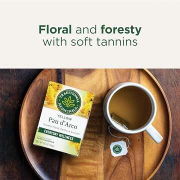 Traditional Medicinals Tea, Yellow Pau d'Arco, Everyday Wellness, 16 Tea Bags