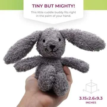 Thermal-Aid Zoo - Mini Microwavable Stuffed Animal - Plush Toy and Hot Cold Pack - Baxter The Bunny - 3.15 x 2.6 x 9.3 in