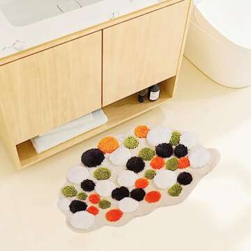 UKELER 3D Moss Bath Rug Decor for Bathroom Soft Shaggy Non Slip Bath Rugs Shower Bathtub Mat Decorat...