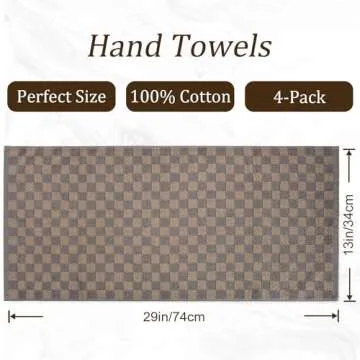Jacquotha Soft Hand Towels Set 4 Pack - Quick Dry, Stylish