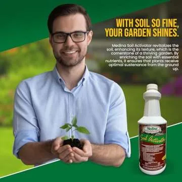 Medina Liquid Soil Activator - Liquid Fertilizer for Indoor & Outdoor Plants - Promotes Root Growth, Balances Soil Compaction - Ideal Plant Food for Houseplants - Covers up to 1000 Sq. Ft. - 1 Quart