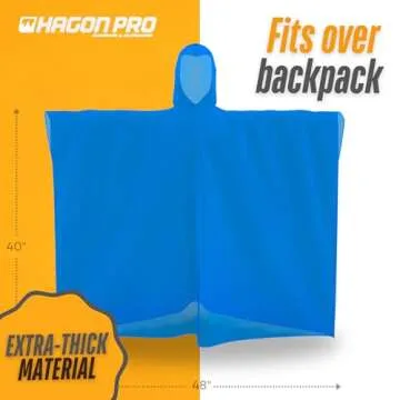 Hagon PRO Disposable Rain Ponchos for Adults (5-Pack)