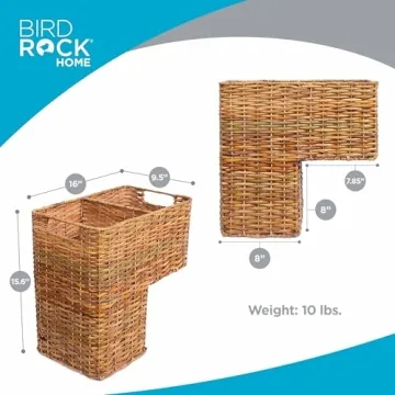 BIRDROCK HOME Stair Basket - Stylish Wicker Organizer