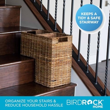 BIRDROCK HOME Stair Basket - Stylish Wicker Organizer