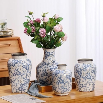 Stunning ANNISOKA Blue & White Porcelain Flower Vase