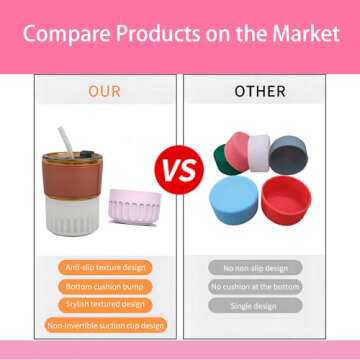 ZFCZR 2PCS Silicone Boot for Stanley Cup Accessories, Protector Silicone Water Bottle Bottom Sleeve for Stanley 30oz to 40oz,Stanley Bottom Protector(Purple)