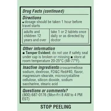 SDA LABORATORIES Meclizine Chewable Tablets, 25mg – Anti-Emetic, Raspberry Flavor – Motion Sickness & Vertigo Relief for Nausea, Dizziness, and Vomiting, 100 Count (1 Pack)