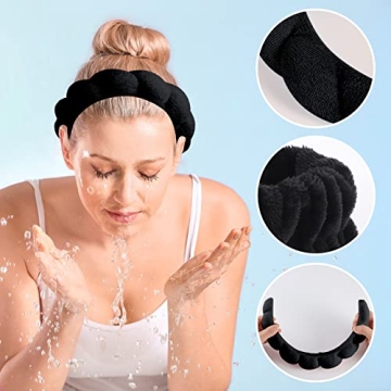 Trendy WSICSE Skincare Headband & Wristband Set for Women