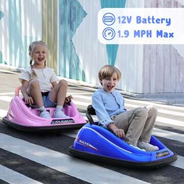 ELEMARA Bumper Car for Toddlers with Remote Control