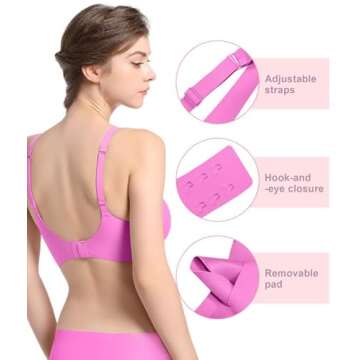 SHAPERX Wireless Scoop Bra for Everyday Comfort and Style