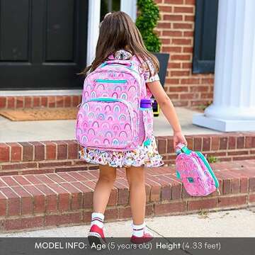 mibasies Girls Backpack for Elementary School, Backpack for Girls 5-8, Lightweight Kids Backpacks fo...