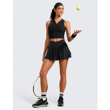 CRZ YOGA Women’s High Waisted Tennis Skirt with Pockets