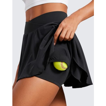 CRZ YOGA Women’s High Waisted Tennis Skirt with Pockets