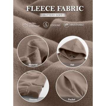 Trendy Queen Womens Oversized Hoodies Fleece Sweatshirts Long Sleeve Sweaters Pullover Fall Outfits Winter Clothes Coffee Grey M