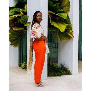 Shop The Drop Fire Orange Tapered Twill Pant for Women