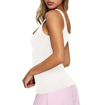 Chic PINKMSTYLE Square Neck Summer Tank Top for Women