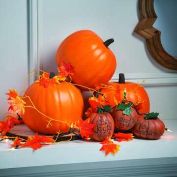 Large 9" x 8 1/4" Orange Foam Decorative Solid Pumpkin, Halloween Crafting, Decor and Party Supplies, Great for Fall, Thanksgiving and Other Holiday Occasions