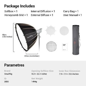 SMALLRIG Parabolic Softbox Quick Release for Photographers