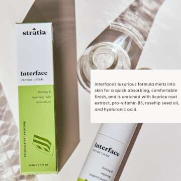 Stratia Interface Daily Moisturizer with Peptides for Hydration & Repair, Suitable for All Skin Types, 1.70 Fl Oz (Pack of 1)