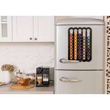 Demi's Home Magnetic Coffee Pod Holder for Nespresso Original Capsules - Suitable to be Mounted on the Fridge (Black)