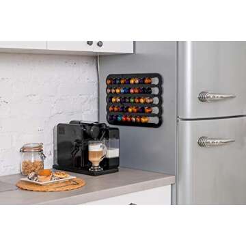 Demi's Home Magnetic Coffee Pod Holder for Nespresso Original Capsules - Suitable to be Mounted on the Fridge (Black)
